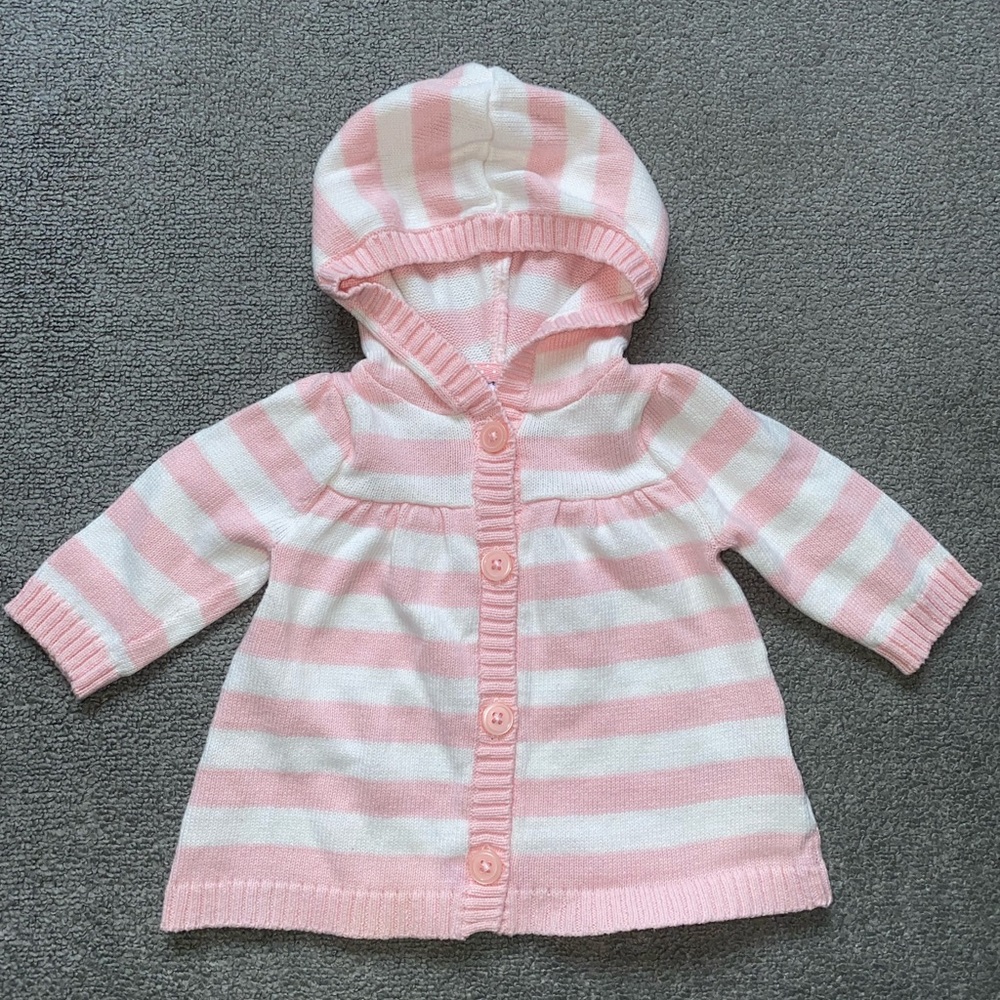Carter’s baby girl hooded cardigan sweater size 3 months